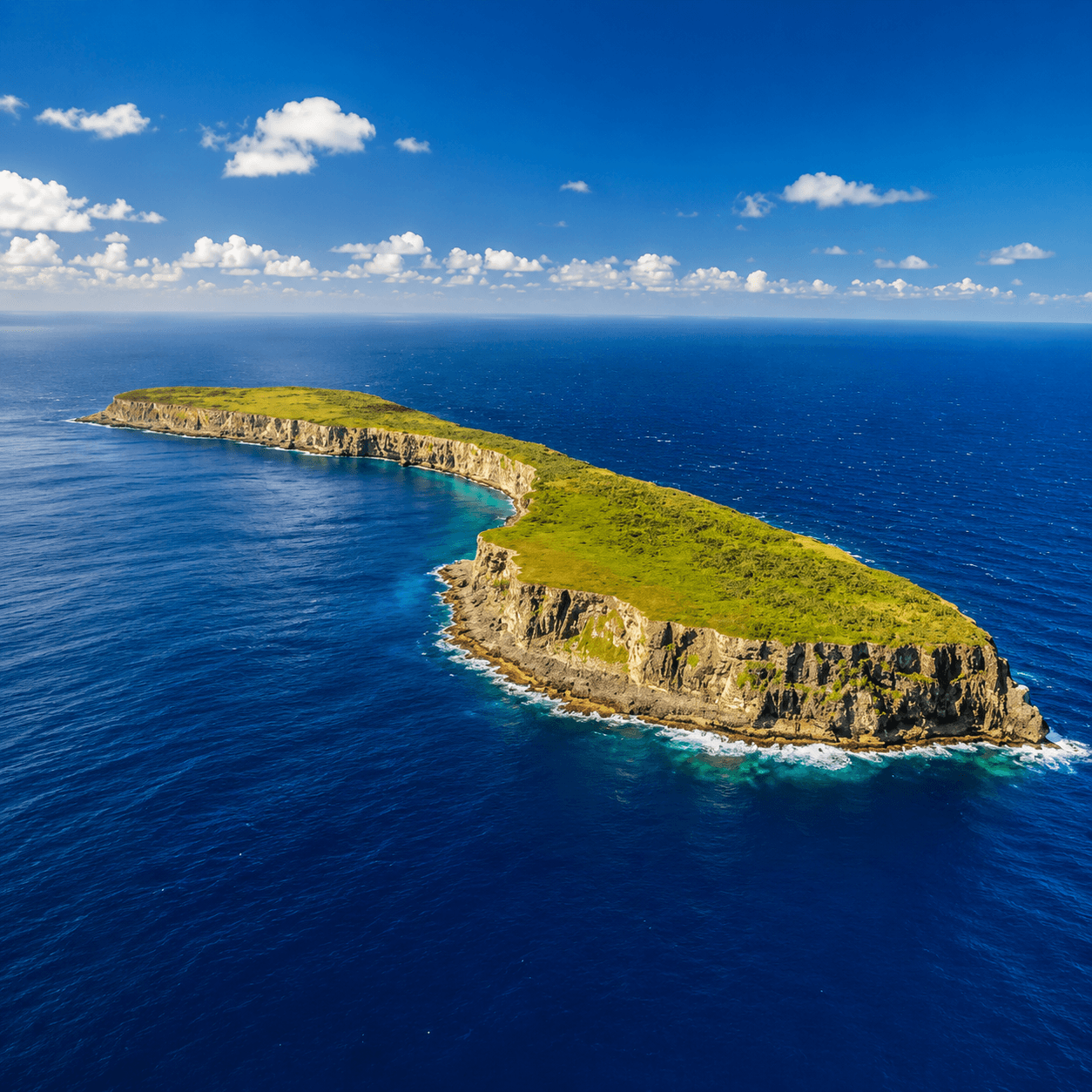 Îlot du Parc naturel de la mer de Corail en Nouvelle-Calédonie vu du ciel