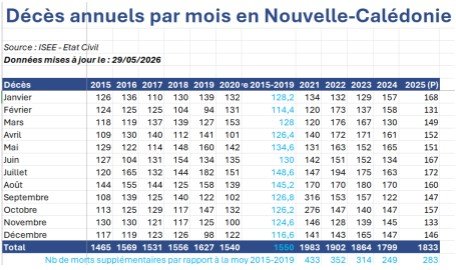 Surmortalité « inexpliquée » en 2025 et effondrement de la natalité